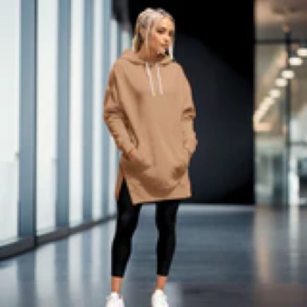 Tan Hoodie Dress